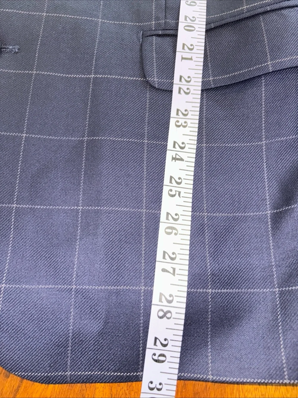 Paul Fredrick Navy Windowpane Sport Coat/Blazer  💯 Wool Sz 42R
